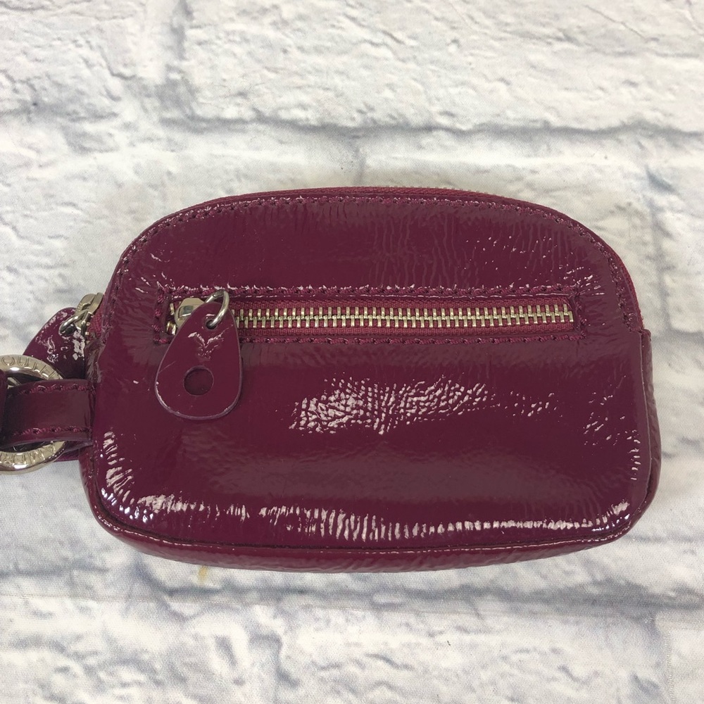 American Eagle purple shiny wristlet wallet clutch bag Zip close AEO
